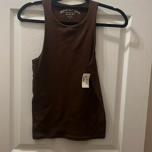 Brown high neck top